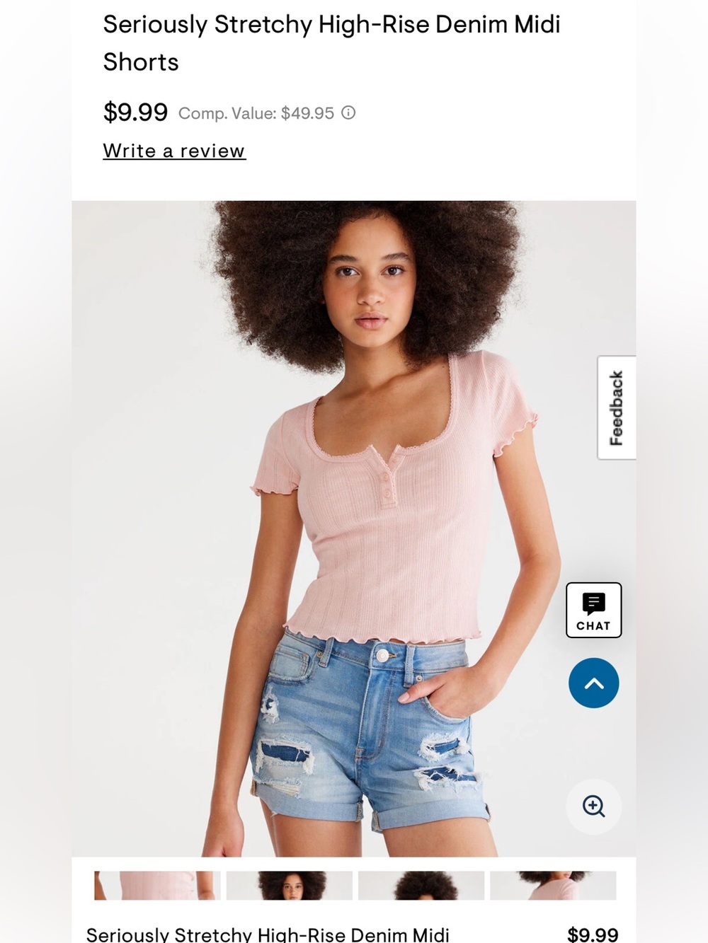 Aeropostale Light Blue Distressed Denim Jean Shorts